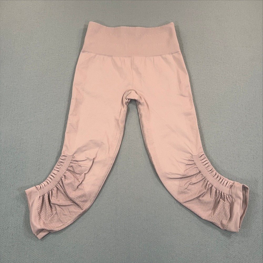 Lululemon Ebb to Street Tight II Mauve Pink Ruched Mesh Crop Leggings Size 4